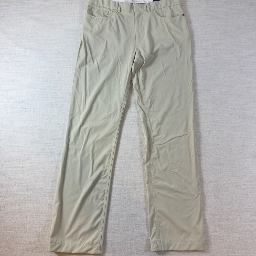 RLX Ralph Lauren Mens Golf Pants Beige Stretch Performance Trousers 32-32